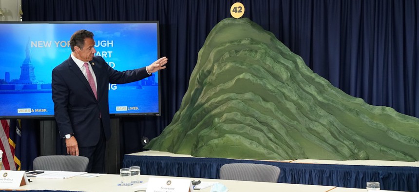 Governor Cuomo unveils COVID mountain.