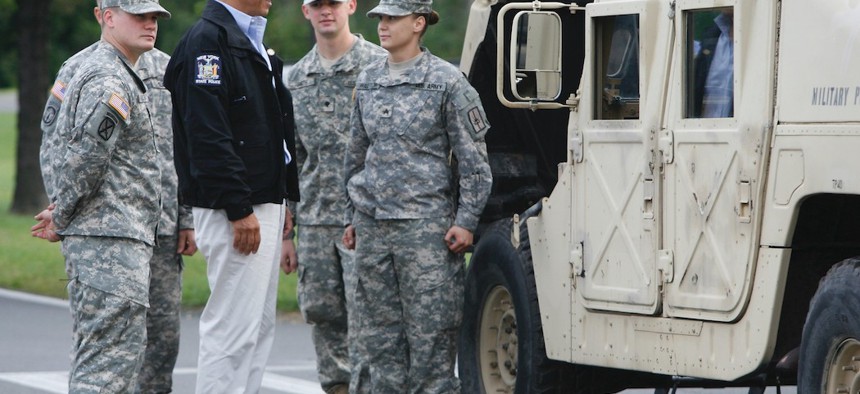 Governor Cuomo with the New York National Guard in 2011.