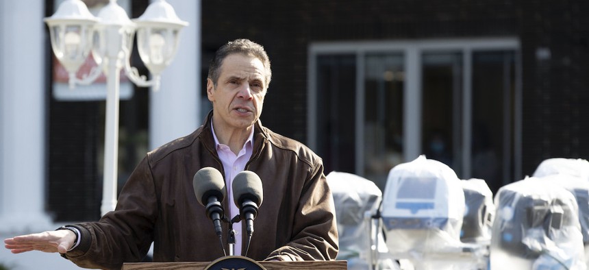 Governor Cuomo at Pathways Nursing and Rehabilitation Center on April 12th.