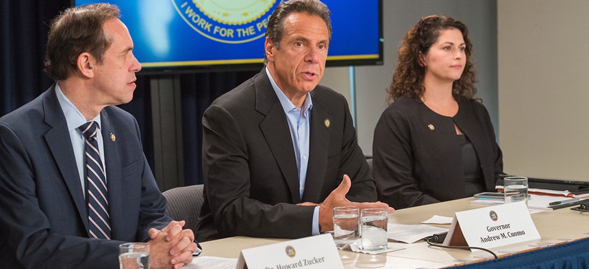 Gov. Andrew Cuomo announces an emergency executive action to ban the sale of flavored electronic cigarettes in New York.