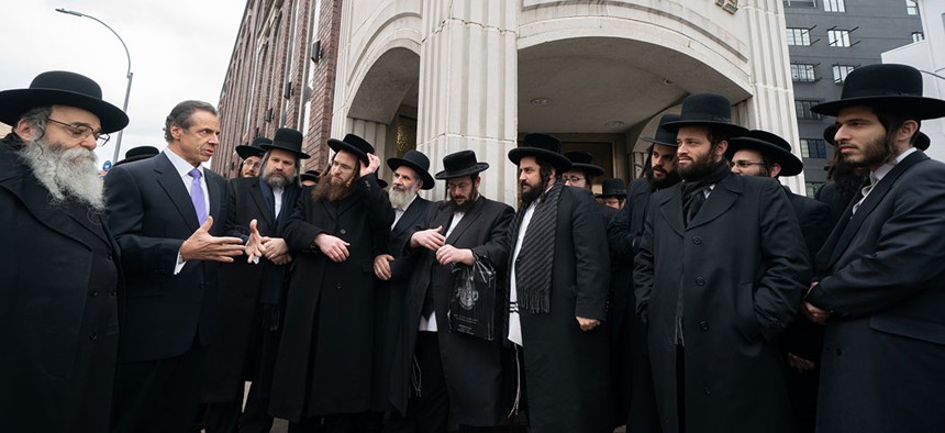 Gov. Andrew Cuomo visited an Orthodox Jewish neighborhood in Williamsburg to show support for the Jewish community in the wake of a rise in anti-Semitic attacks on New Year's day.