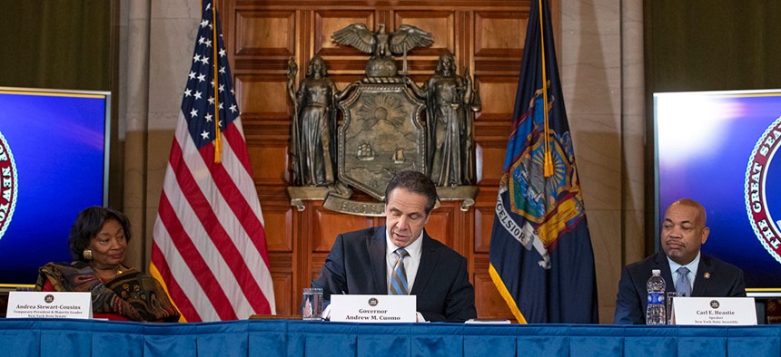 Governor Andrew M. Cuomo signing coronavirus legislation on March 3rd.