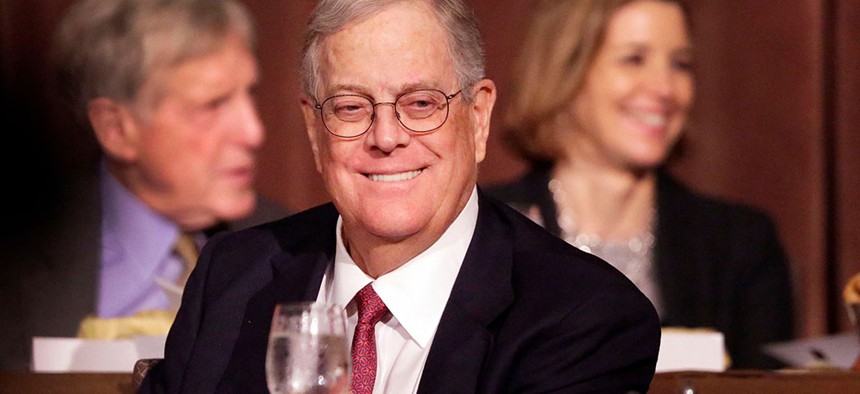 David Koch, Executive Vice President of Koch Industries at The Economic Club of New York, in 2012.