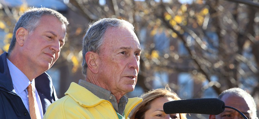 Bloomberg and de Blasio in November, 2015.