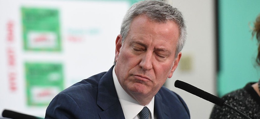 New York City Mayor Bill de Blasio.