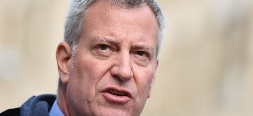 New York City Mayor Bill de Blasio.