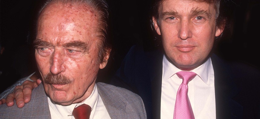 Donald Trump with his dad Fred Trump in 1977