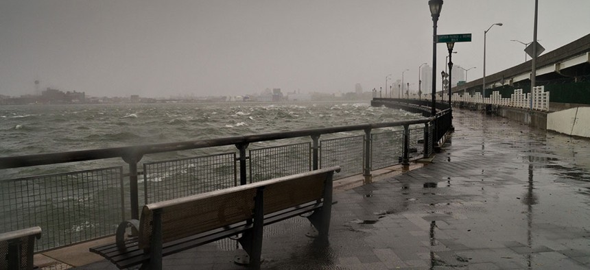 The East River and FDR just before the arrival of superstorm Sandy.