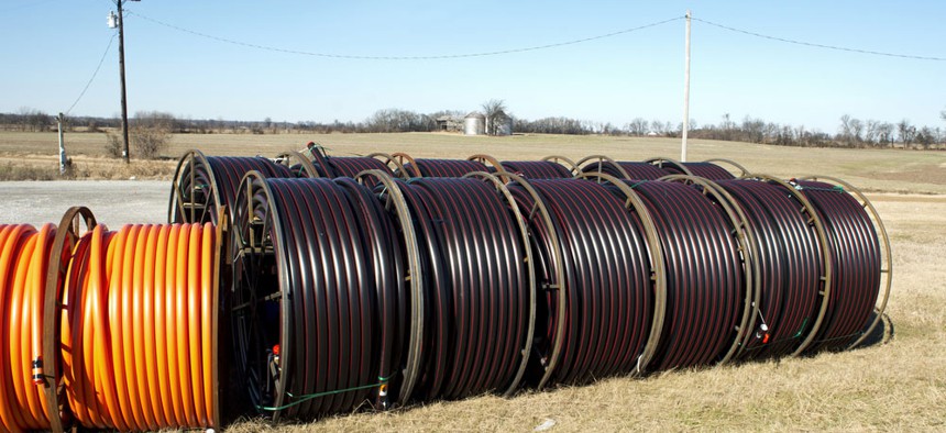 Fiberoptic cable waiting to be laid.