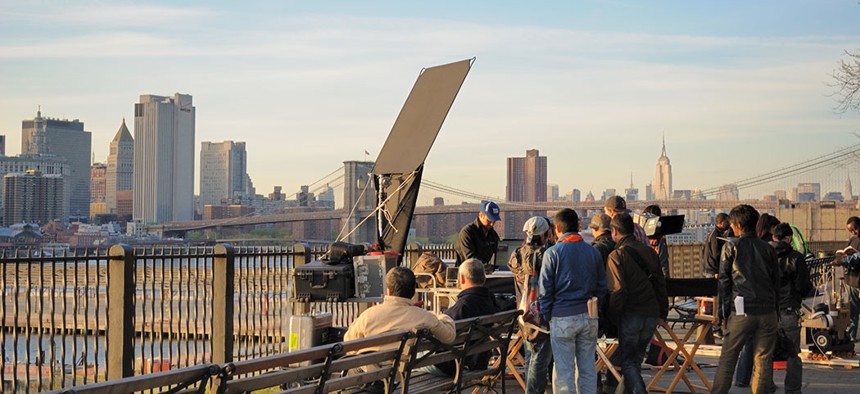 A Brooklyn film set.