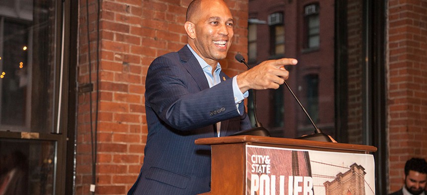 Rep. Hakeem Jeffries, #1 on Brooklyn Power 100 and a keynote speaker for the event, addressing the crowd.