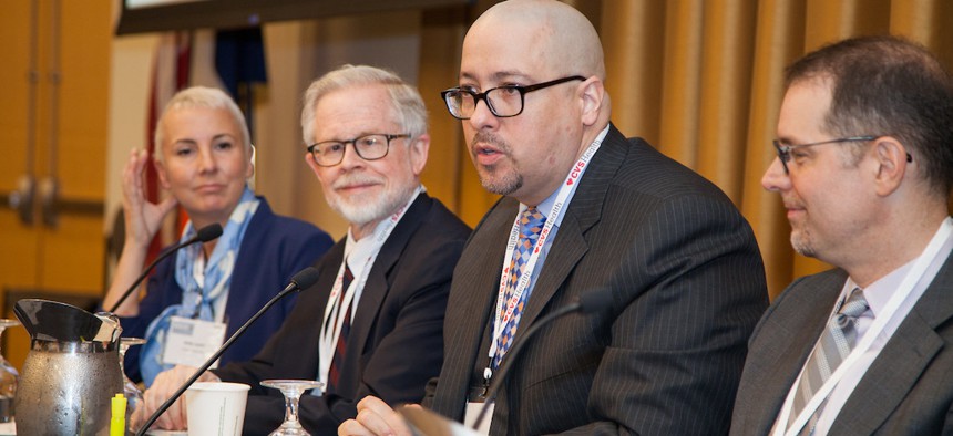 Assembly Member Richard Gottfried (second from left) and State Senator Gustavo Rivera (third from left) at the Healthy NY City & State event last year.