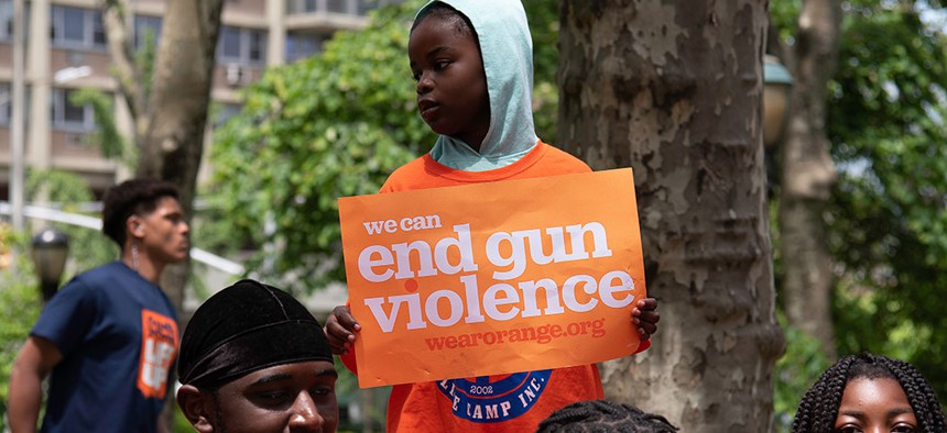 Protestors at the “Walk In Solidarity With Survivors” to end gun violence in New York City.