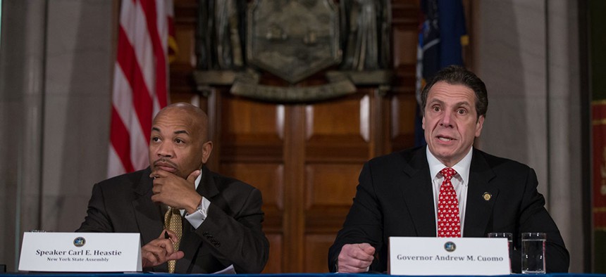 New York State Assembly Speaker Carl Heastie and Governor Andrew Cuomo