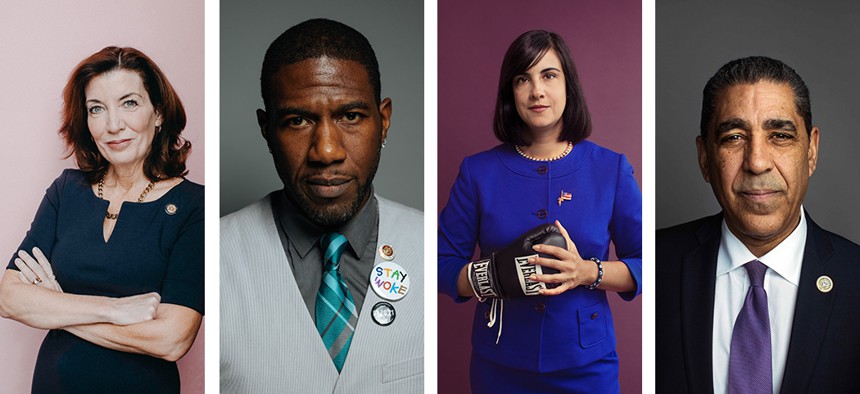 Lt. Gov. Kathy Hochul, New York City Public Advocate Jumaane Williams, Assemblywoman Nicole Malliotakis and Rep. Adriano Espaillat.