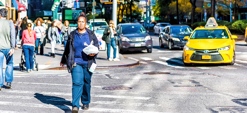 Jaywalking is not a rare occurrence in New York City.