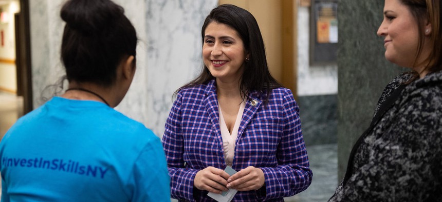 State Senator Jessica Ramos in early March of this year.