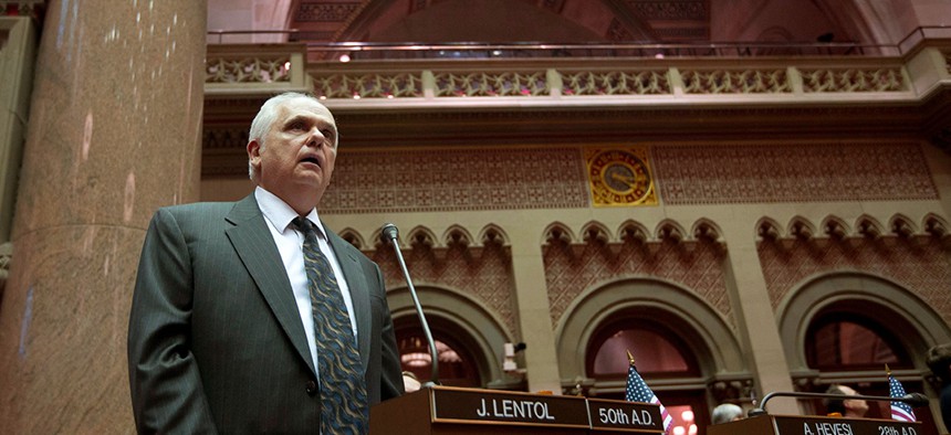 Assemblyman Joseph Lentol in the Assembly Chamber at the Capitol in Albany