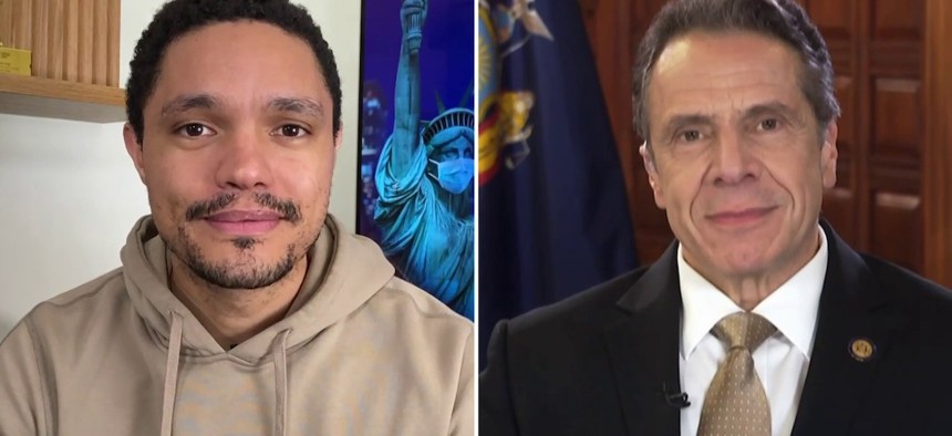 Governor Cuomo on the Daily Show with Trevor Noah on Wednesday.