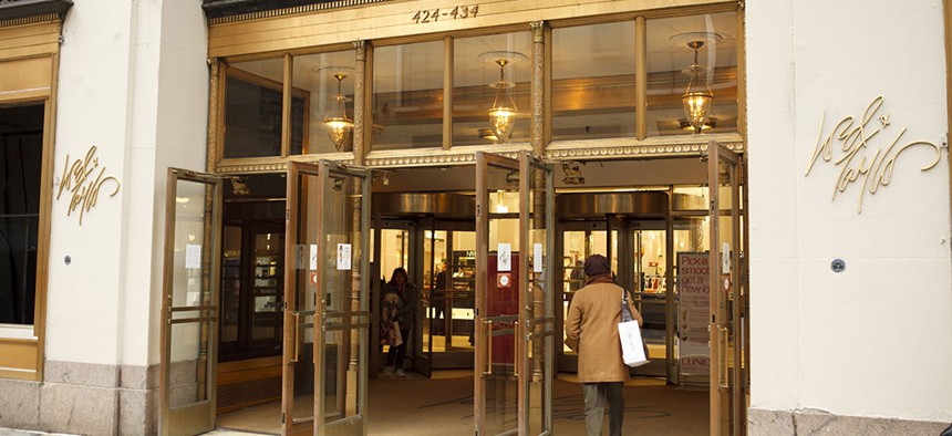 The storefront of the now-closed New York City department store Lord & Taylor.