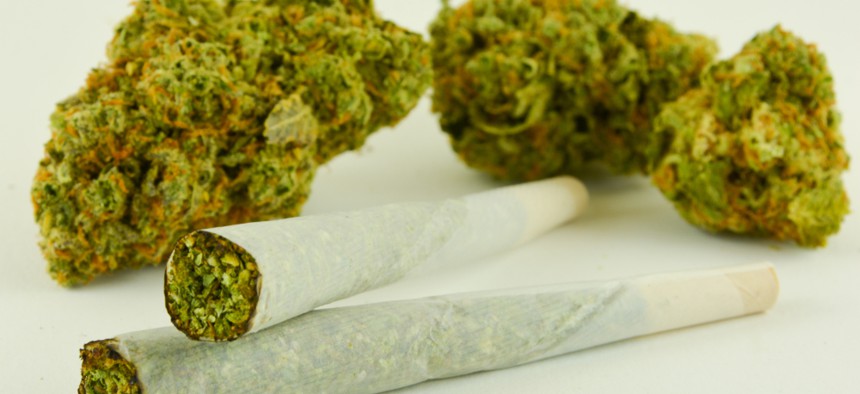 Marijuana buds and joints