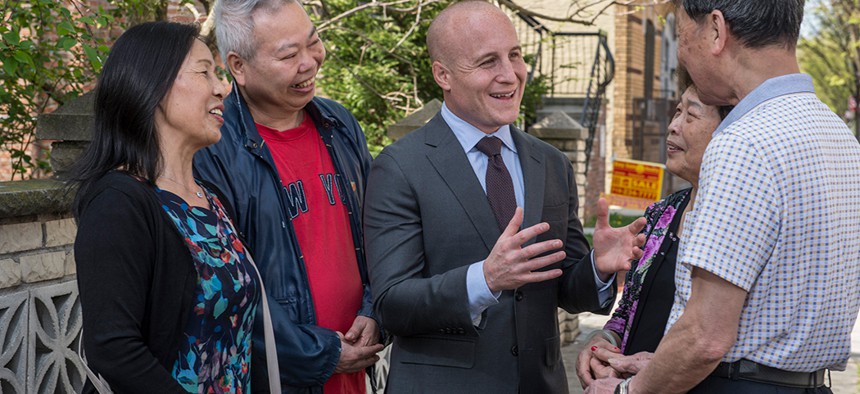 Max Rose campaigning