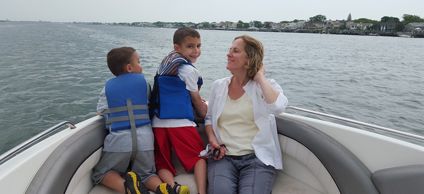 Melinda Katz with her sons Carter and Hunter.