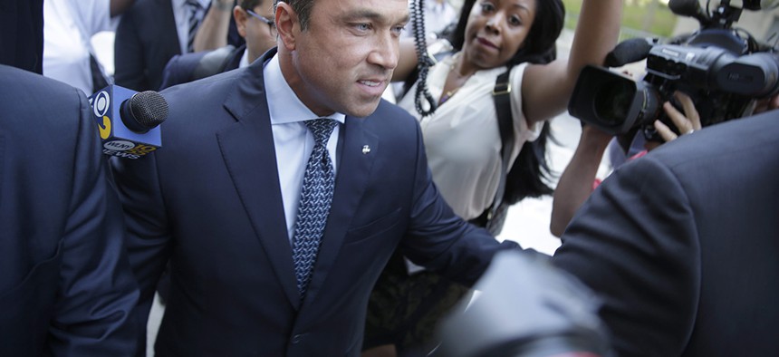 Former United States Congressman Michael Grimm Enters United States Federal Court in Brooklyn New York Usa 17 July 2015