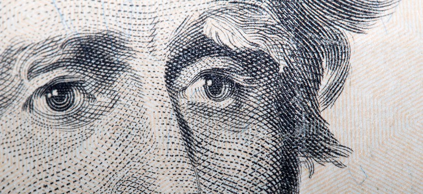 A close-up of a dollar.