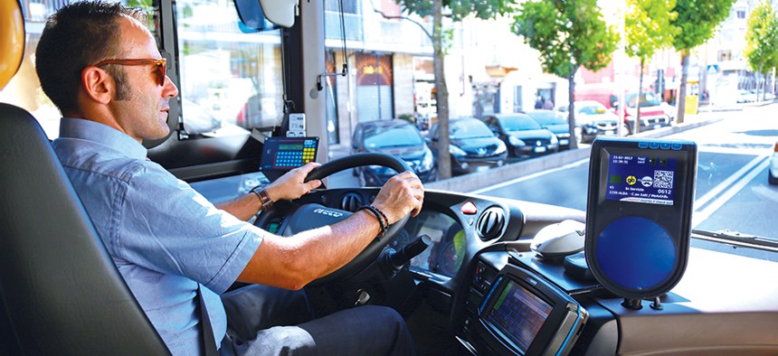 MTA Bus Driver in the driver's seat