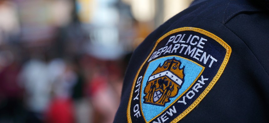 Close up of an NYPD officers uniform.