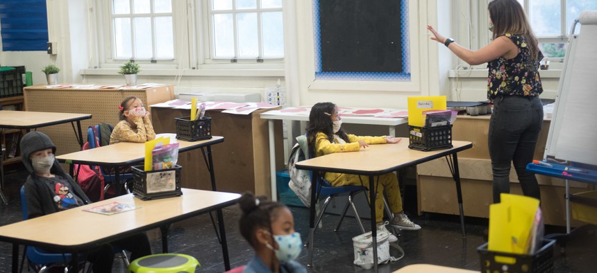 A class at the Parkside School in October 2020.