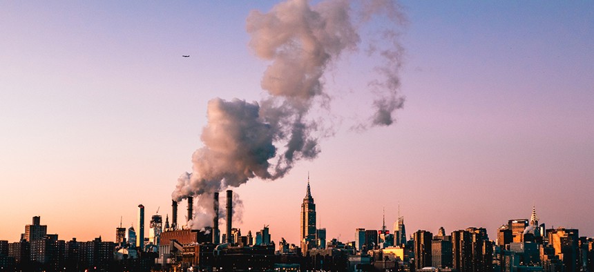 Smoke pollution over new york city