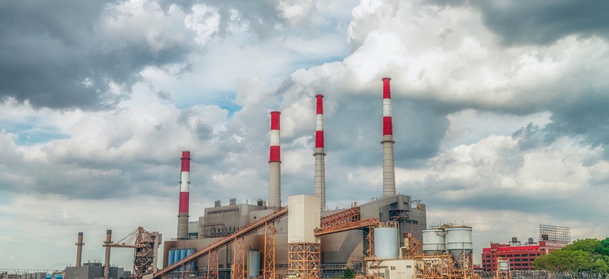 Ravenswood Generating Station in Long Island City, Queens. The plant uses natural gas, fuel oil and kerosene to power its boilers.