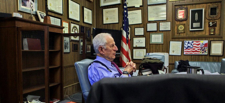 Former Manhattan DA Robert Morgenthau in his office, prior to stepping down.