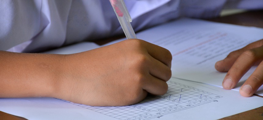 A student taking a standardized test