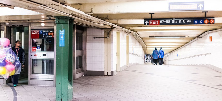 A subway elevator.