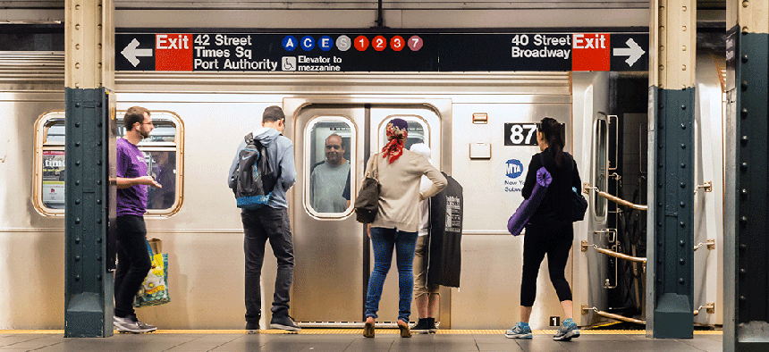 Subway commuters. 