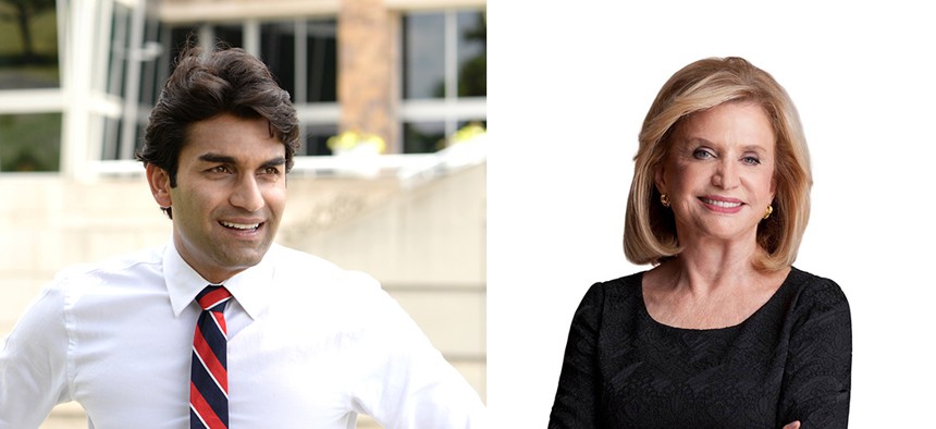 Suraj Patel and Rep. Carolyn Maloney. 