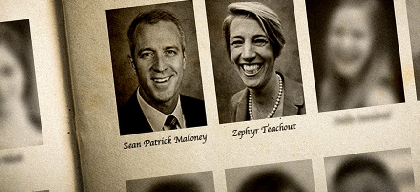 Sean Patrick Maloney and Zephyr Teachout in a yearbook photo