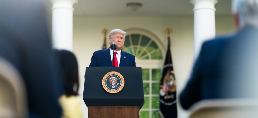 President Trump during a coronavirus update briefing on Monday, March 30th.