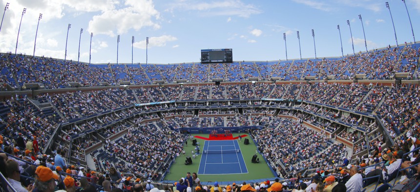 The Arthur Ashe Stadium in Queens.