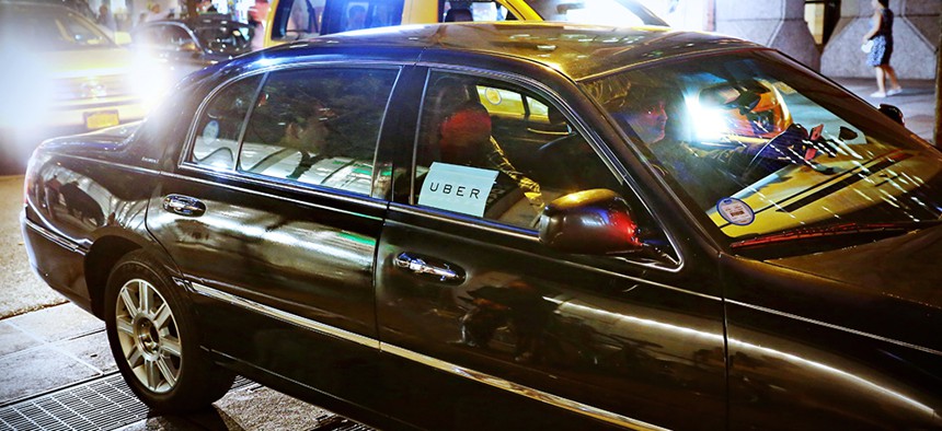 Uber car in New York City