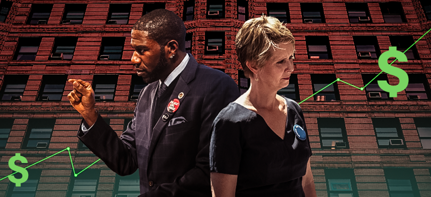 Cynthia Nixon and Jumaane Williams universal rent control