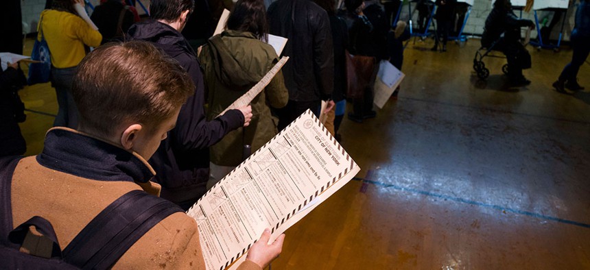 Voters waited in long lines to cast their vote.