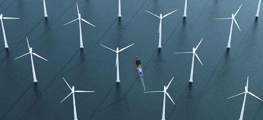 Windfarms off the coast of long island