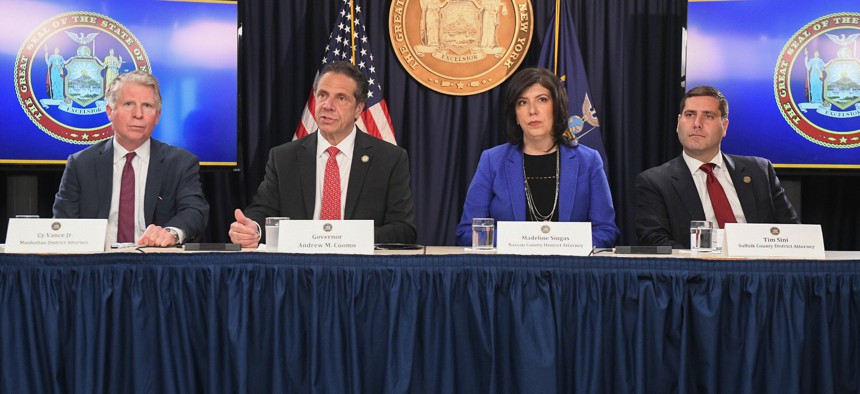 Gov. Andrew Cuomo and Nassau County District Attorney Madeline Singas