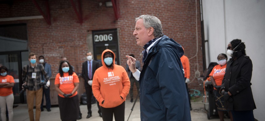 Bill de Blasio at the Campaign Against Hunger Food Pantry
