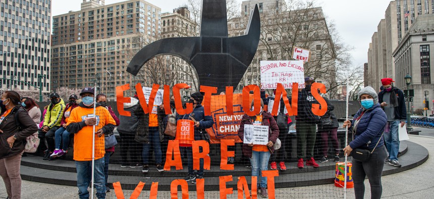 The Last Stand March for Relief at Foley Square on March 31, 2021.