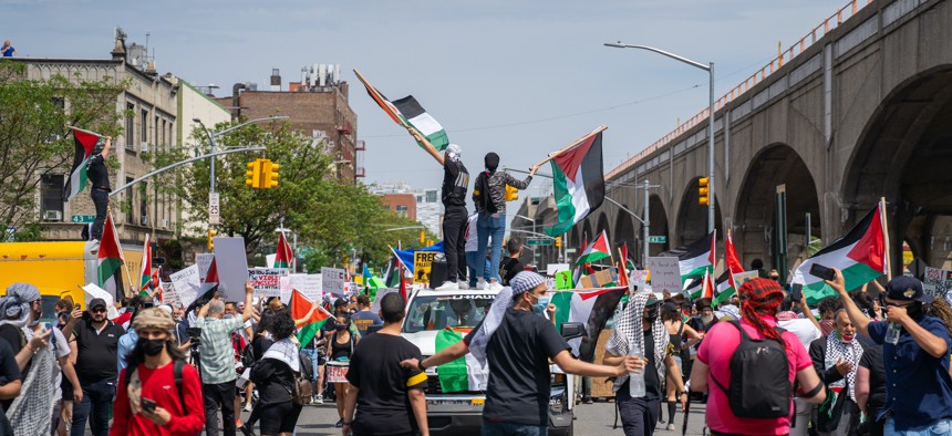 A Free Palestine rally in Queens on May 22.